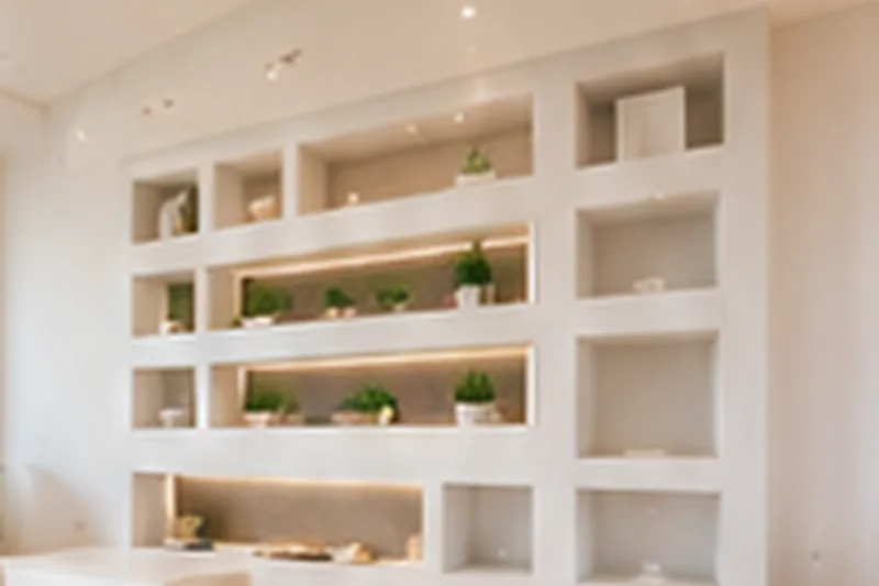 Libreria in cartongesso incassata nella parete