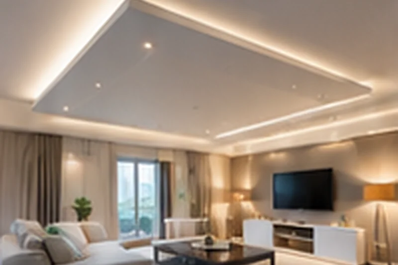 Controsoffitto in cartongesso con faretti e gola luminosa